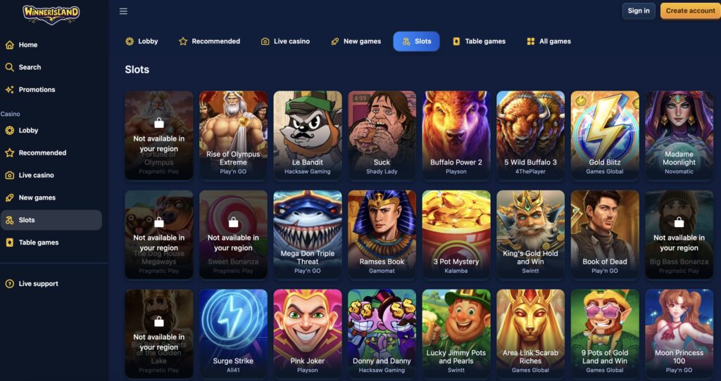 2. Winner Island – Trending Credit Card Casino In The UK